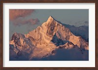 Framed South Georgia Island. Mountain peak at dawn