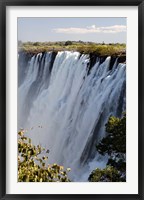 Framed Victoria Waterfalls, Zambesi River, Zambia.