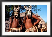 Framed Zulu Zebra Masked Dancers, South Africa