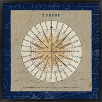 Framed Sphere Compass Blue