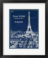 Framed Blueprint Eiffel Tower