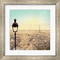 Framed 'Eiffel Landscape Letter Blue I' border=