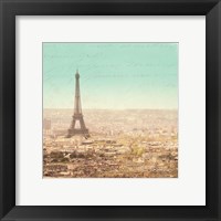Framed Eiffel Landscape Letter Blue II