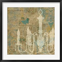 Framed Faded Ornate II Aqua