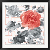 Framed 'Geometric Watercolor Floral I' border=