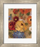 Framed 'Jacquard Floral I Crop' border=