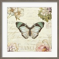 Framed Marche de Fleurs Butterfly II