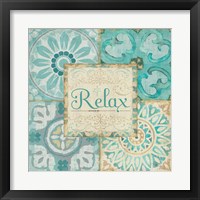 Framed 'Ocean Tales Tile VI' border=