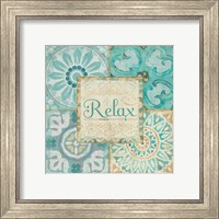 Framed 'Ocean Tales Tile VI' border=