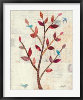 Framed Red Leaf Tree no Border