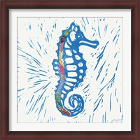 Framed 'Sea Creature Sea Horse Color' border=