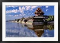 Framed China, Beijing, Tower and moat guard, Forbidden City