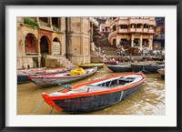 Framed Boats on River Ganges, Varanasi, India