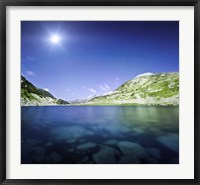 Framed Okoto Lake in the Pirin Mountains, Pirin National Park, Bulgaria