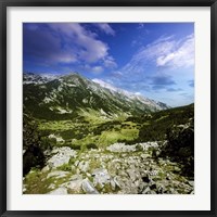 Framed green valley through Pirin Mountains, Pirin National Park, Bulgaria