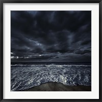 Framed Rough seaside against stormy clouds, Hersonissos, Crete, Greece