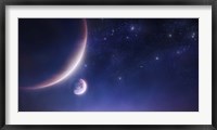 Framed Two planets against a starry sky
