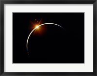 Framed Apollo 12 view of a solar eclipse