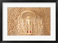 Framed Carving on the wall, Jain Temple, Ranakpur, Rajasthan, India.