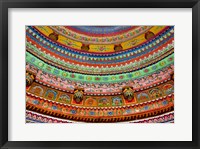 Framed Ceiling of Shree Laxmi Narihan Ji Temple, Jaipur, Rajasthan, India.