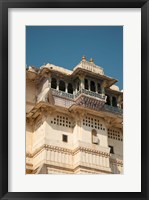 Framed Decorated balconies, City Palace, Udaipur, Rajasthan, India.