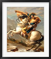 Framed Napoleon Crossing the Alps at the St Bernard Pass