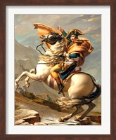 Framed Napoleon Crossing the Alps at the St Bernard Pass