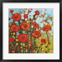 Framed Red Poppy Field