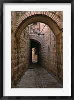 Framed Arch of Jerusalem Stone and Narrow Lane, Israel