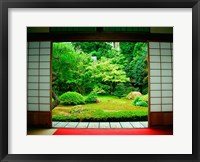 Framed Traditional Architecture and Zen Garden, Kyoto, Japan