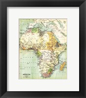 Framed Map of Africa 1885