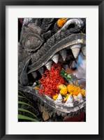 Framed Flower Offerings in Stone Dragon's Mouth, Laos