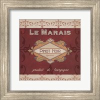 Framed Burgundy Wine Labels I