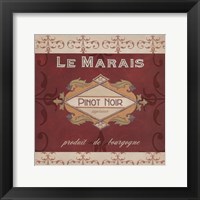 Burgundy Wine Labels I Framed Print