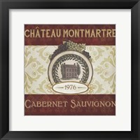 Burgundy Wine Labels II Framed Print