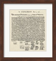 Framed Declaration of Independence Doc.