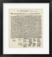 Framed Declaration of Independence Doc.