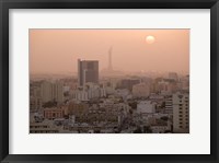 Framed Qatar, Ad Dawhah, Doha. Aerial View of Dowtown / Sunset