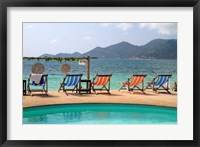 Framed Swimming pool, Gulf of Thailand at Chaweng beach, Ko Samui, Thailand