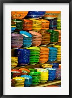 Framed Bowls and Plates on Display, For Sale at Vendors Booth, Spice Market, Istanbul, Turkey