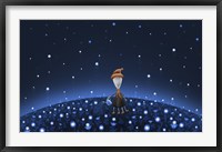 Framed Martian Watering a Starfield