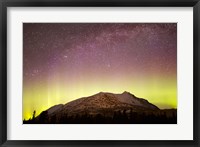 Framed Aurora Borealis, Comet Panstarrs and Milky Way over Yukon, Canada