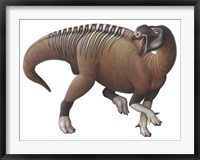 Framed Muttaburrasaurus Dinosaur from the Early Cretaceous Period