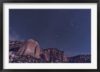 Framed La Ventana arch with the Orion Constellation Rising Above