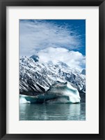 Framed Large icebergs on Tasman Glacier Terminal Lake, South Island, New Zealand
