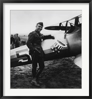 Framed Eddie Rickenbacker with his Fighter Plane