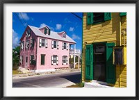 Framed Colorful Loyalist Home, Governor's Harbour, Eleuthera Island, Bahamas