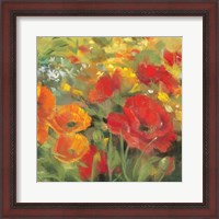 Framed 'Oriental Poppy Field I' border=