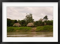 Framed Indian Village on Rio Madre de Dios, Amazon River Basin, Peru