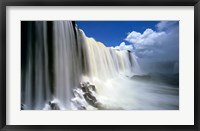 Framed Towering Igwacu Falls Drops into Igwacu River, Brazil